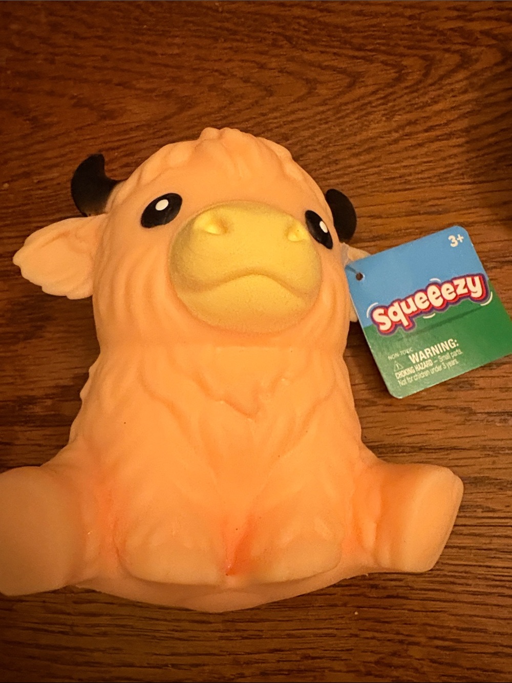 Peach Highland Cow Squishy Plush Toy - Kids Toy